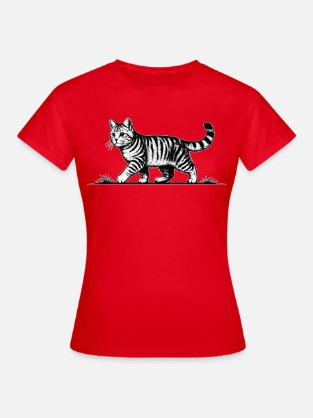 Katze Laufende Katze - Frauen T-Shirt - Rot