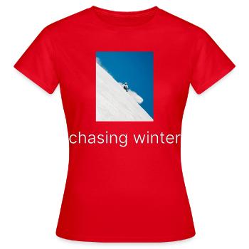 À la poursuite de l’hiver - T-shirt Femme - rouge - Devant - AI Model Female 172 dark (172cm)