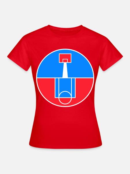 Rundes Basketballfeld-Abzeichen - Frauen T-Shirt - Rot