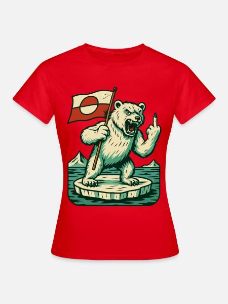 Hands Off Greenland Flag Arctic Polar Bear - Dame-T-shirt - rød