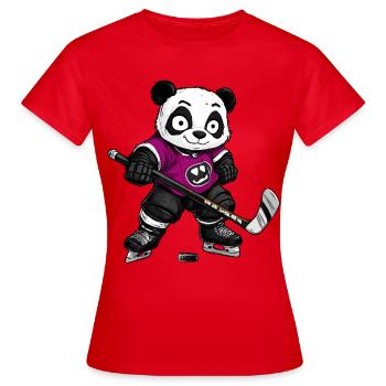 Eishockeyspieler Panda - Women's T-Shirt - red - Front - AI Model Female 172 dark (172cm)