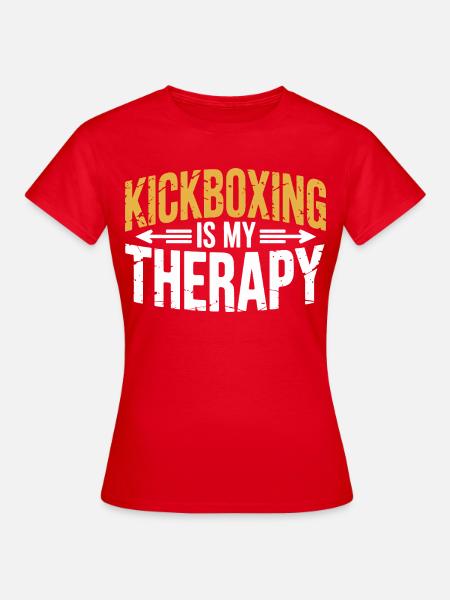 Kickboxing Ist Meine Therapie - Frauen T-Shirt - Rot