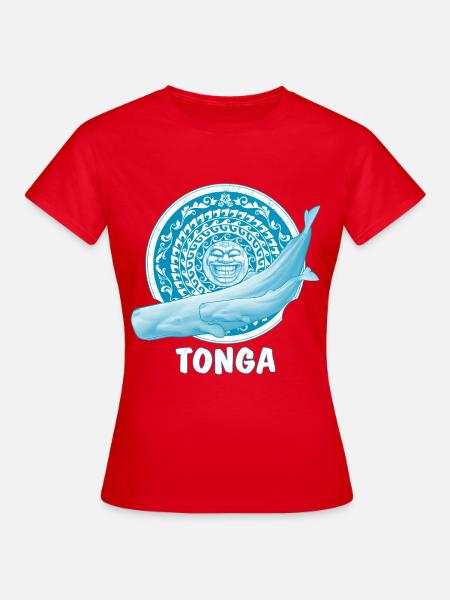 Pottwale und Tikimaske - Frauen T-Shirt - Rot