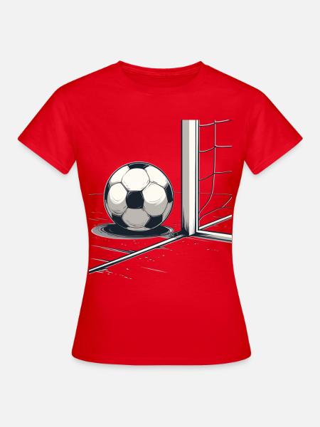 Ball am Netz Torabschluss - Frauen T-Shirt - Rot
