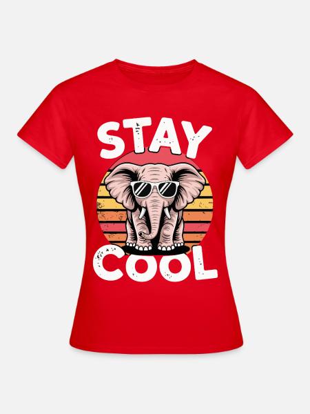 Stay Cool Elefant - Kinder Retro - Frauen T-Shirt - Rot