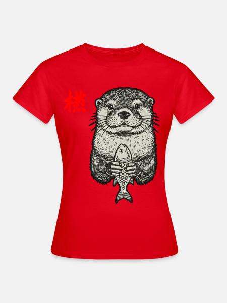 Otter Asiatisch - Frauen T-Shirt - Rot