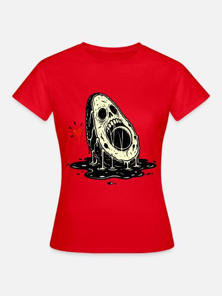 Totenkopf Horror Avocado - Frauen T-Shirt - Rot