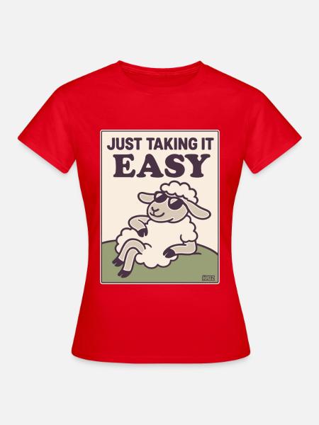 Entspanntes Schaf Einfach Gemütlich - Frauen T-Shirt - Rot