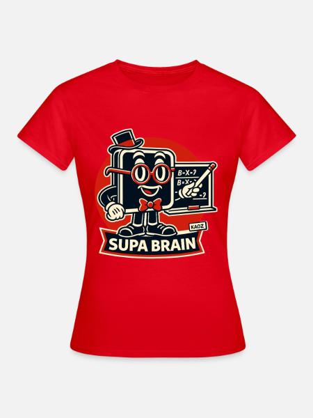 Supa Brain Gehirn Mathe Held - Frauen T-Shirt - Rot