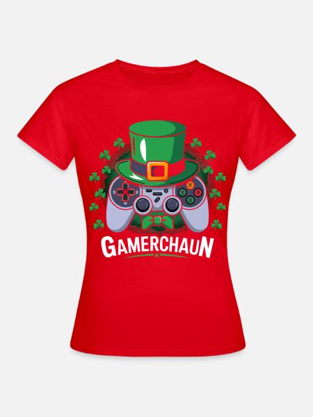 GameChaun Leprechaun Controller Motiv - Frauen T-Shirt - Rot