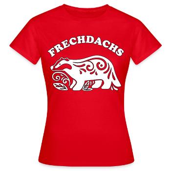 Frechdachs – Der freche Spitzbube - Frauen T-Shirt - Rot - Vorne - AI Model Female 172 dark (172cm)