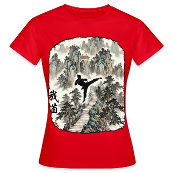 Arts martiaux Arts martiaux - T-shirt Femme - rouge - Devant - AI Model Female 172 dark (172cm)