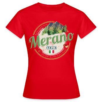 Meran Trentino Bozen Südtirol Italien Souvenir - Frauen T-Shirt - Rot - Vorne - AI Model Female 172 dark (172cm)