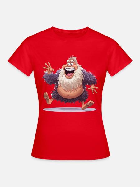 Fröhlicher wolliger Yeti - Frauen T-Shirt - Rot