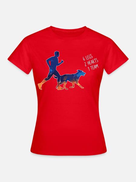 Canicross Läufer Und Hund Team - Frauen T-Shirt - Rot