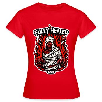 Flammende Mumie Inferno - Frauen T-Shirt - Rot - Vorne - AI Model Female 172 dark (172cm)