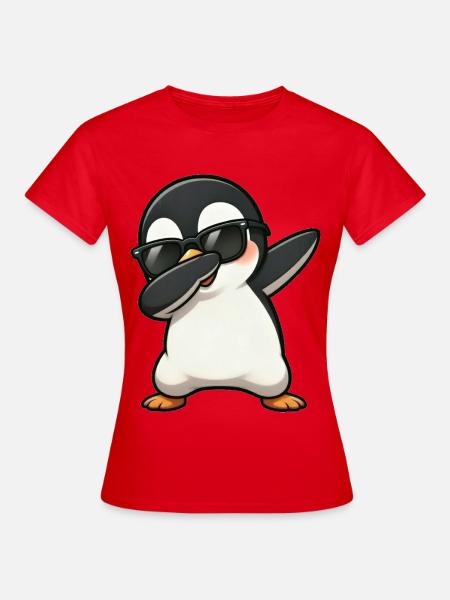 Dabbing Penguin - Women's T-Shirt - red