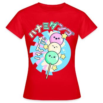 Niedliche fröhliche Dango Spieße  - Frauen T-Shirt - Rot - Vorne - AI Model Female 172 dark (172cm)