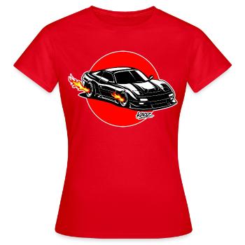 Explosion de voiture turbo Inferno - T-shirt Femme - rouge - Devant - AI Model Female 172 dark (172cm)