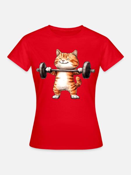 Katze Fitness - Frauen T-Shirt - Rot