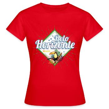 Belo Horizonte Minas Gerais Brasilien Tukan Design - Frauen T-Shirt - Rot - Vorne - AI Model Female 172 dark (172cm)