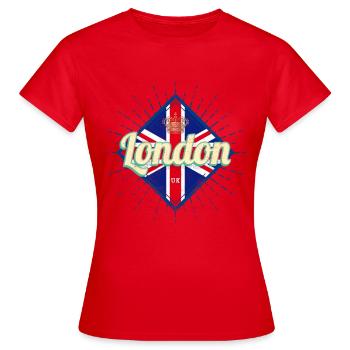 London Stadt UK United Kingdom England Souvenir - Frauen T-Shirt - Rot - Vorne - AI Model Female 172 dark (172cm)