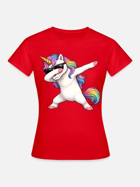 Dabbing Einhorn - Frauen T-Shirt - Rot