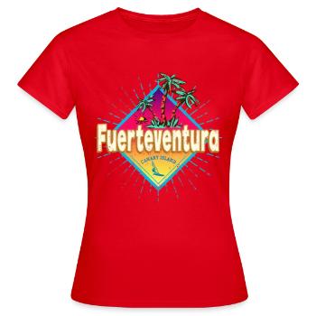 Souvenir des Îles Canaries surfeurs de Fuerteventura - T-shirt Femme - rouge - Devant - AI Model Female 172 dark (172cm)