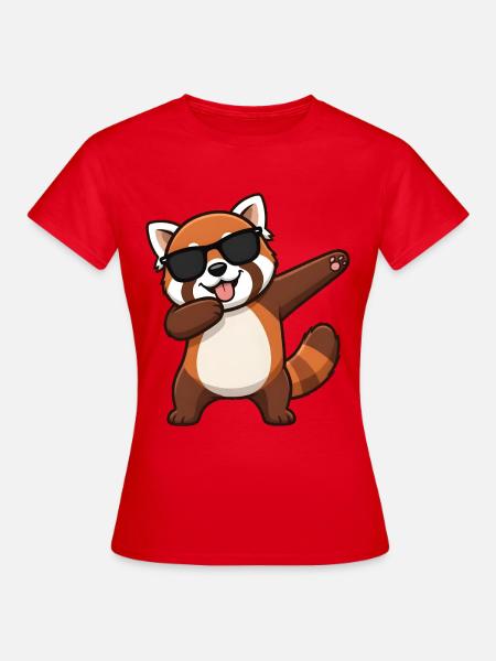 Dabbing Roter Panda - Frauen T-Shirt - Rot