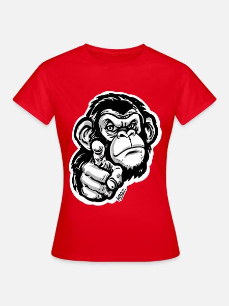 Monochromes Affenzeigen - Frauen T-Shirt - Rot