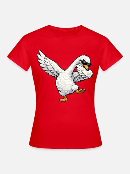 Dabbing Schwan - Frauen T-Shirt - Rot