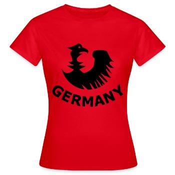 Deutschland Fans Design - Frauen T-Shirt - Rot - Vorne - AI Model Female 172 dark (172cm)