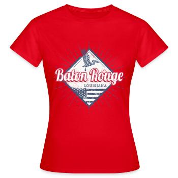 Baton Rouge City, Louisiane, États-Unis, États-Unis - T-shirt Femme - rouge - Devant - AI Model Female 172 dark (172cm)