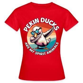 Drôle de dictons sur le canard laqué - T-shirt Femme - rouge - Devant - AI Model Female 172 dark (172cm)