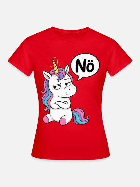 Genervtes Einhorn Nö - Frauen T-Shirt - Rot