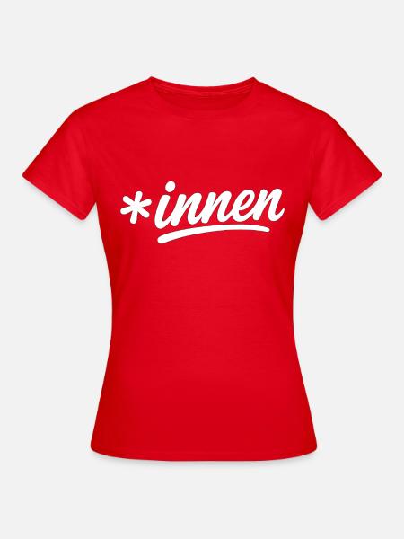 Inklusionsstern *innen Script - Frauen T-Shirt - Rot