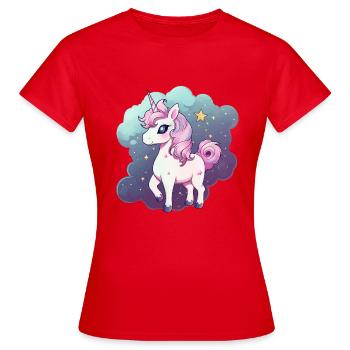 Pastel Unicorn - Women's T-Shirt - red - Front - AI Model Female 172 dark (172cm)