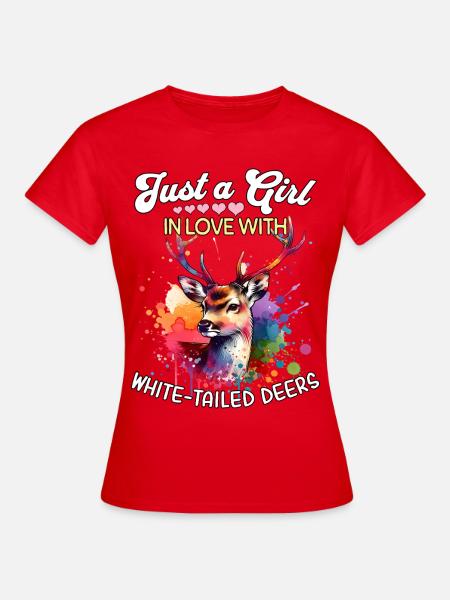 Weisswedelhirsch Mädchen White-Tailed Deer - Frauen T-Shirt - Rot