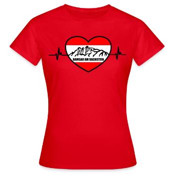 Ramsau am Dachstein Herzschlag Österreich - Frauen T-Shirt - Rot - Vorne - AI Model Female 172 dark (172cm)