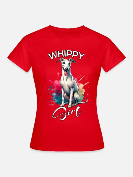 Whippet Mädchen Windhund - Frauen T-Shirt - Rot