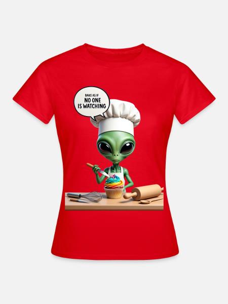 Außerirdischer Küchenchef Cupcake - Frauen T-Shirt - Rot