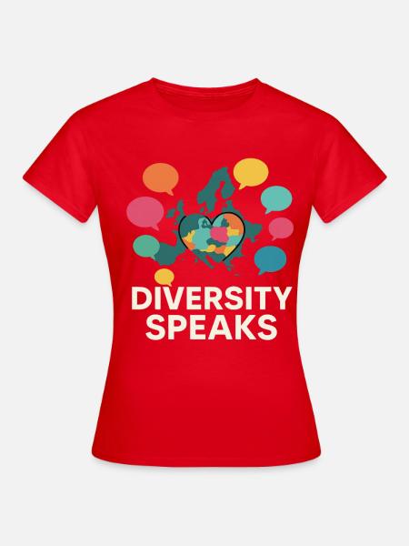 Vielfalt trifft Weltkugel - Frauen T-Shirt - Rot