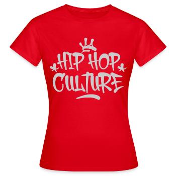 HipHop Culture Graffiti Crown Design - Women's T-Shirt - red - Front - AI Model Female 172 dark (172cm)
