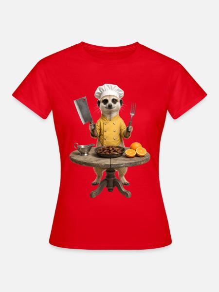 Ein lustiges Herdmännchen Koch Erdmännchen - Frauen T-Shirt - Rot