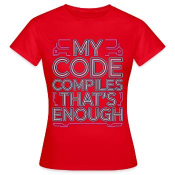 Le code du développeur d’applications mobiles compile le codage mobile - T-shirt Femme - rouge - Devant - AI Model Female 172 dark (172cm)