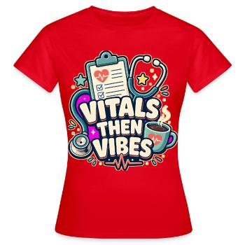 CONSTANTES PUIS VIBRATIONS Sieste - T-shirt Femme - rouge - Devant - AI Model Female 172 dark (172cm)