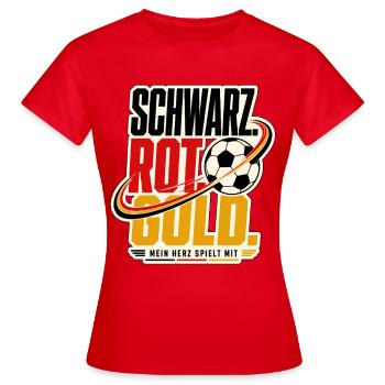 Schwarz Rot Gold Fußball 2026 - Women's T-Shirt - red - Front - AI Model Female 172 dark (172cm)