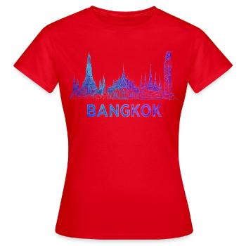 Bangkok Skyline - Frauen T-Shirt - Rot - Vorne - AI Model Female 172 dark (172cm)