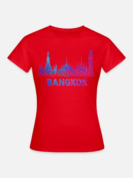 Bangkok Skyline - Frauen T-Shirt - Rot