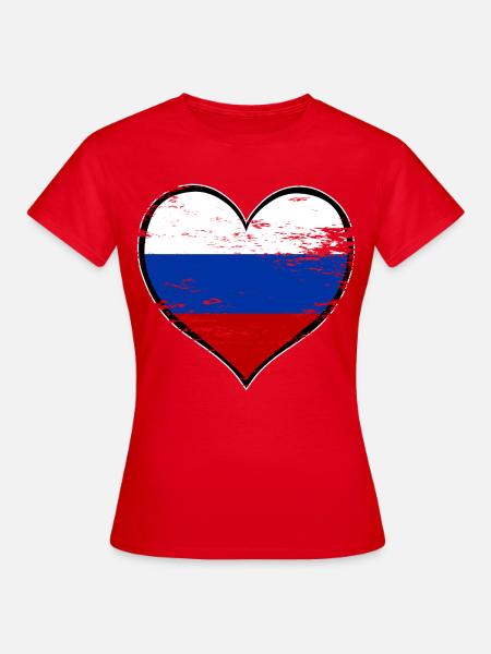 Russland Herzflagge used - Frauen T-Shirt - Rot